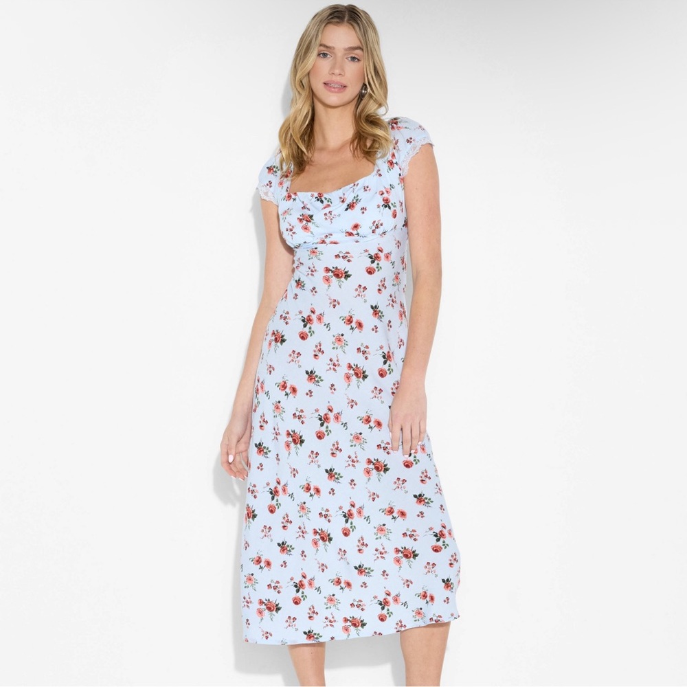 Bundle to Save Money! Wild Fable Blue & Pink Floral Print Women's Midi Dress